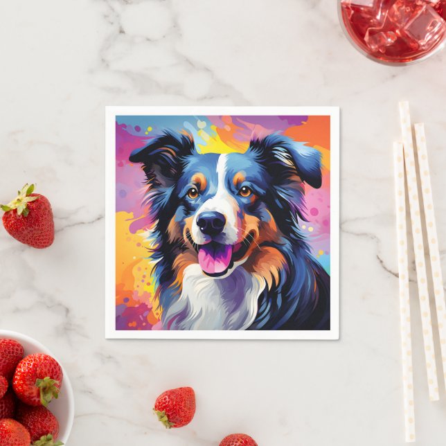 Happy Sunny Puppy Watercolor Napkin (Insitu)