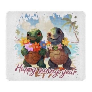 Happy sunny year too cutting board