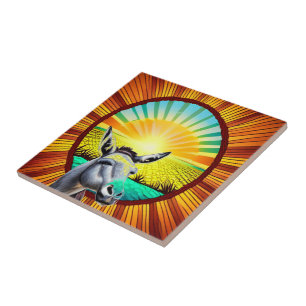 Happy Sunshine Donkey  Tile