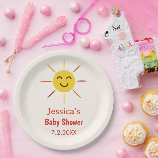 Happy Sunshine Gender Neutral Baby Shower  Paper Plate (Party)