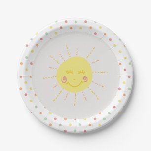 Happy Sunshine polkadot Party Paper Plate