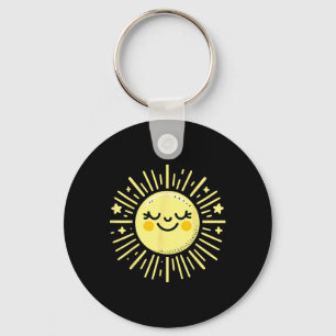 Happy Sunshine Summer Vacation Sun Keychain
