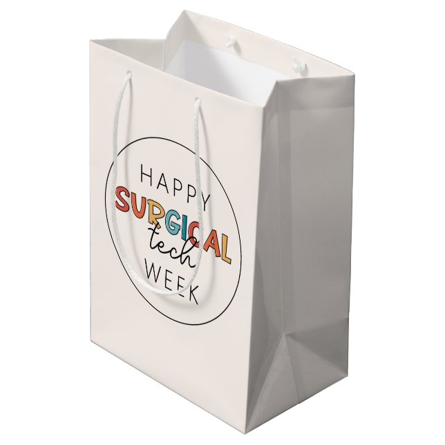 Happy Surgical Tech Week Medium Gift Bag (Back Angled)