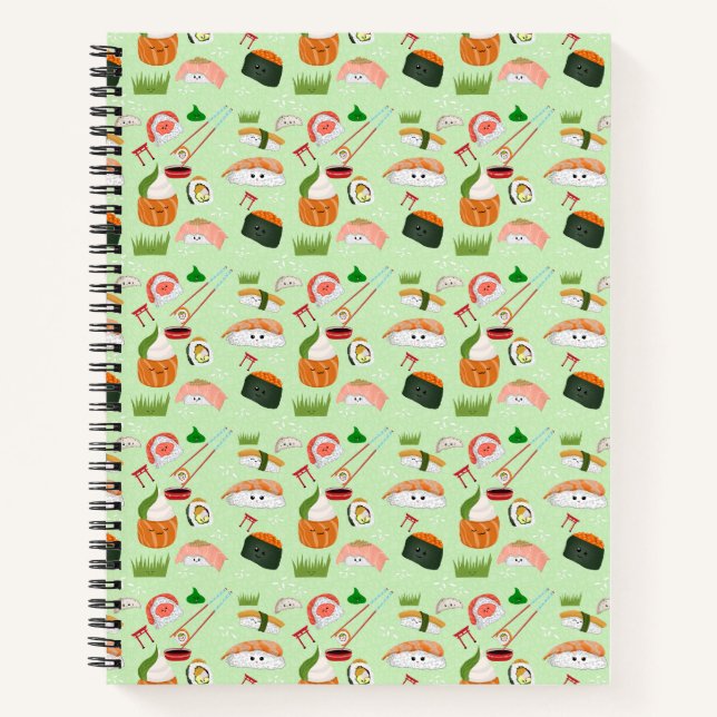 Happy Sushi Kawaii Notebook (Front)
