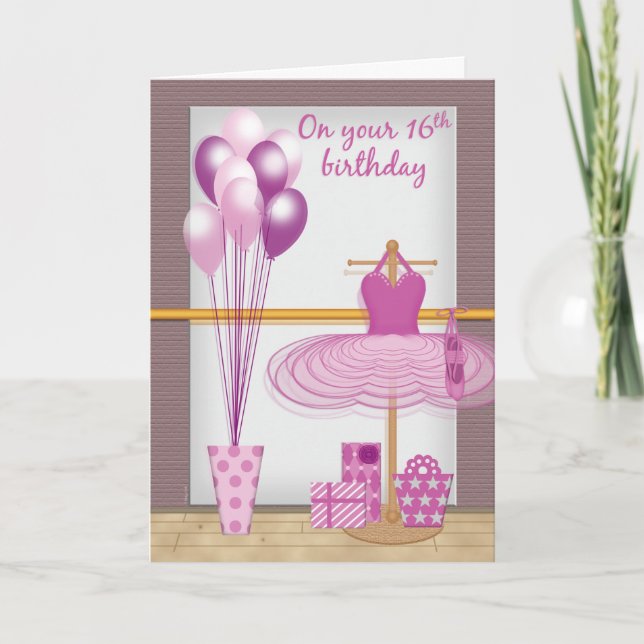 Happy Sweet 16 Ballet Birthday Girly Pink Invitation (Front)