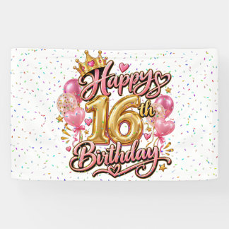 Happy Sweet 16 Birthday Banner