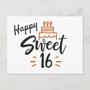 Happy Sweet 16 Birthday Postcard