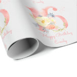 Happy Sweet 16 Floral 16th Birthday Wrapping Paper<br><div class="desc">Personalized 16th Birthday Gift Wrap. The template is set up for you to add your name or custom text in pink script typography. This delicate and feminine design features the number 16, decorated with a bouquet of flowers and foliage. It has a soft colour palette of blush pink, apricot, yellow,...</div>