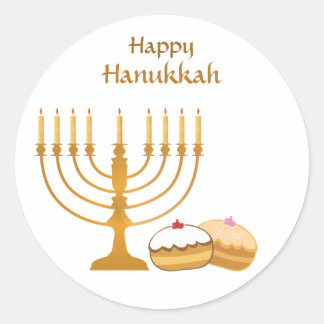 Happy Sweet Hanukkah Classic Round Sticker