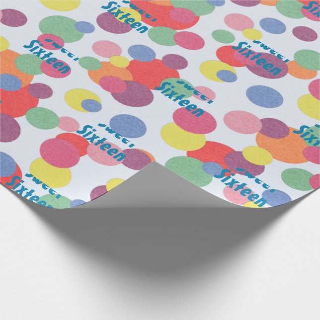 Happy Sweet Sixteen Birthday Wrapping Paper (Corner)