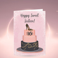 Happy Sweet Sixteen Fashionable Cake