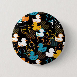 Happy Swimming a Paddling of Ducks Pattern 2 Inch Round Button