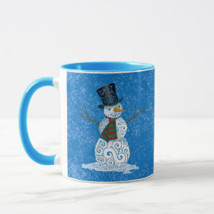 Happy Swirly Snowman Mug
