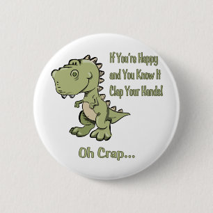 Happy T-Rex 2 Inch Round Button