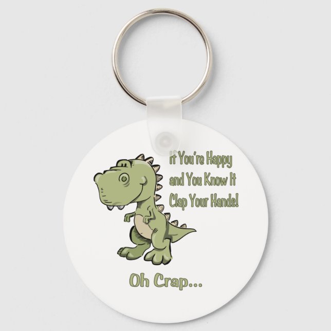 Happy T-Rex Keychain (Front)