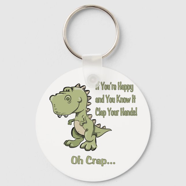 Happy T-Rex Keychain (Front)