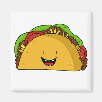 Happy Taco smiling cartoon cute Magnet