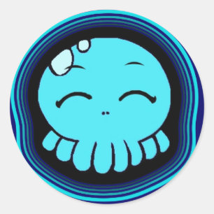 Happy Tako-Chan Classic Round Sticker
