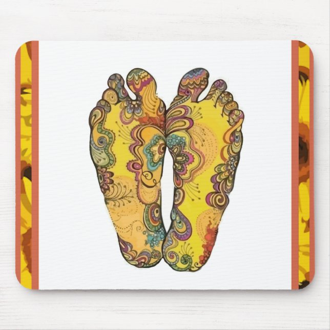 Happy Tappin' Hippy Feet Mousepad (Front)