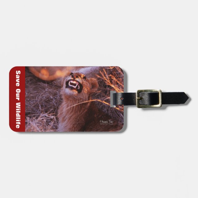 Happy Tau Save Our Wildlife Luggage Tag (Front Horizontal)