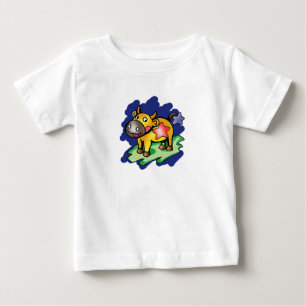 Happy Taurus Blue with Red Star Cartoon Baby T-Shirt