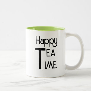 Happy Tea Time Two-Tone Coffee Mug