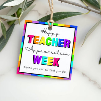 Happy Teacher Appreciation Week Rainbow Preschool  Favour Tags
