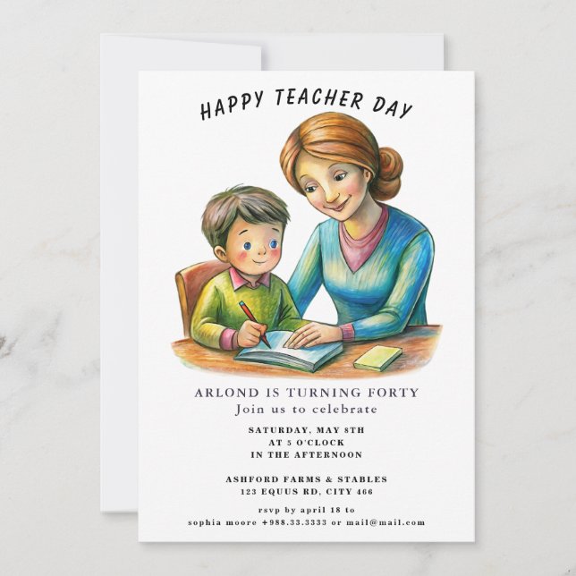 happy teacher day  Birthday Invitation (Front)