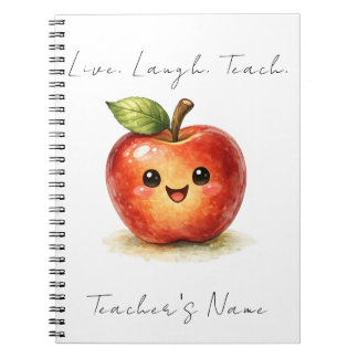 Happy Teacher Notebook- Apple Watercolour Notebook