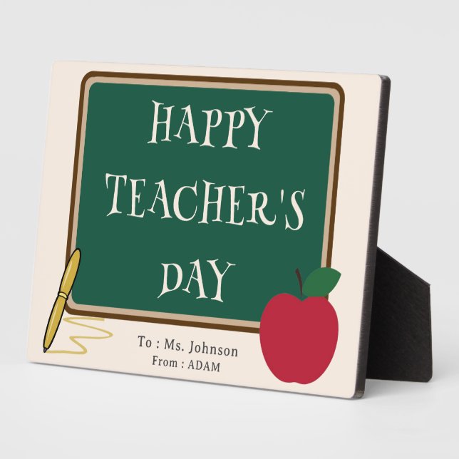 Happy Teacher’s Day – Modern Custom Name Plaque (Côté)