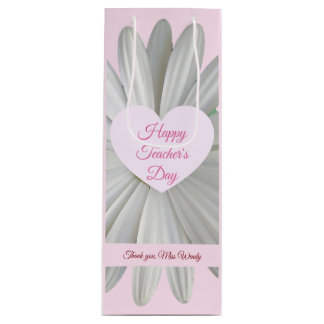 Happy Teachers Day Cadeau Sac - Pink Heart Daisy