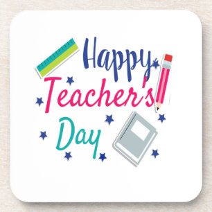 Happy teacher's day coaster