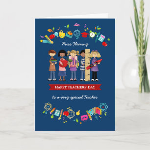 Happy Teachers' Day. Custom Name Thank You Card