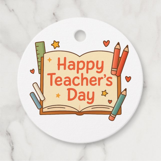 Happy Teacher's Day Favour Tags (Front)