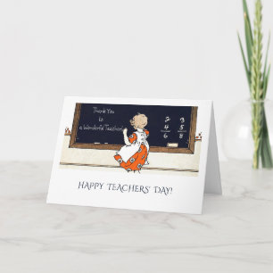 Happy Teachers' Day. Vintage Art Card