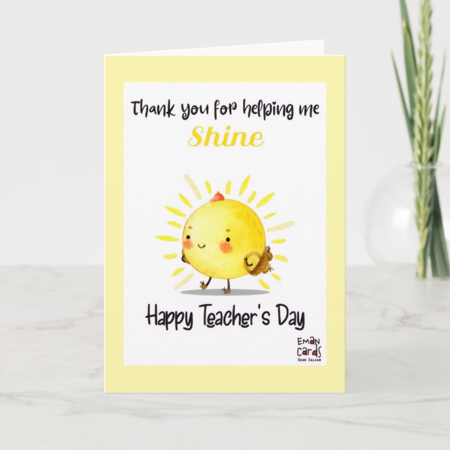Happy Teacher's Day with Sunshine Card (Front)