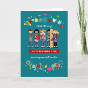 Happy Teachers' Week. Custom Name Thank You Card