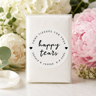 Happy Tears Sticker   Wedding Favour Tissue Label