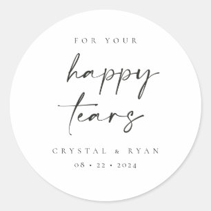 Happy Tears Wedding Tissues Favour Stickers 