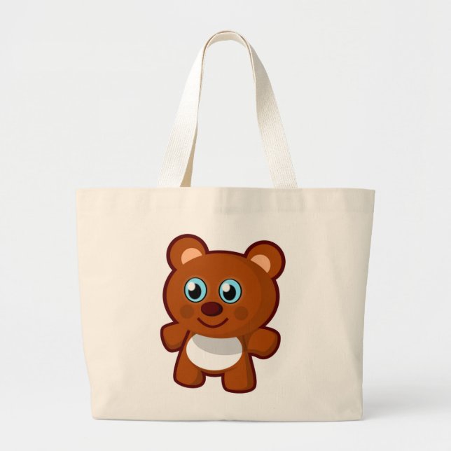 HAPPY TEDDY BEAR LARGE TOTE BAG (Front)