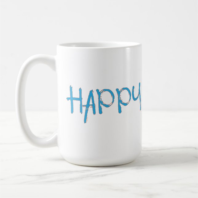 HAPPY Tee - Colourful Graphic | Cool Coffee Mug (Left)