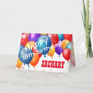 Happy Teen 18th Birthday  with Colourful Balloons Card