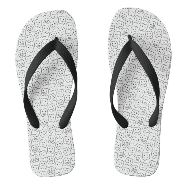 Happy Teeth Pattern Flip Flops (Footbed)