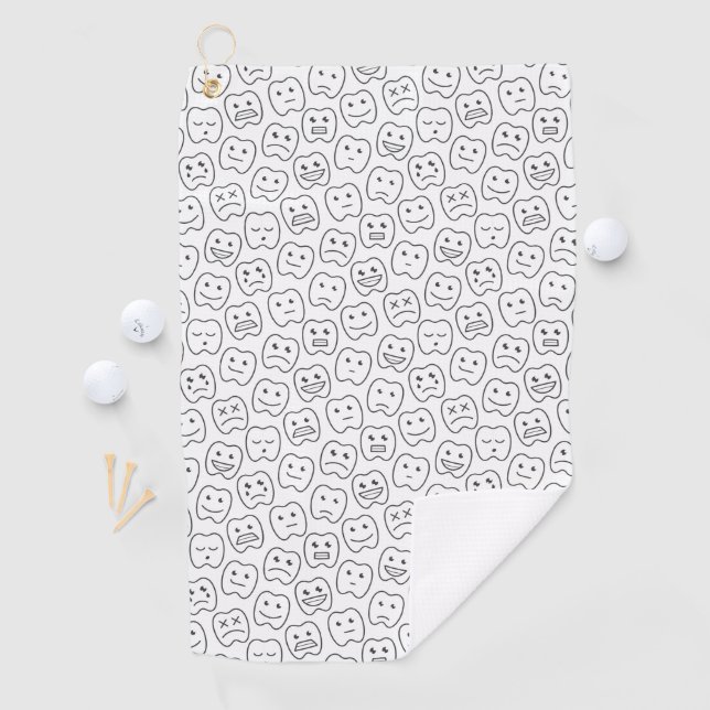 Happy Teeth Pattern Golf Towel (InSitu)