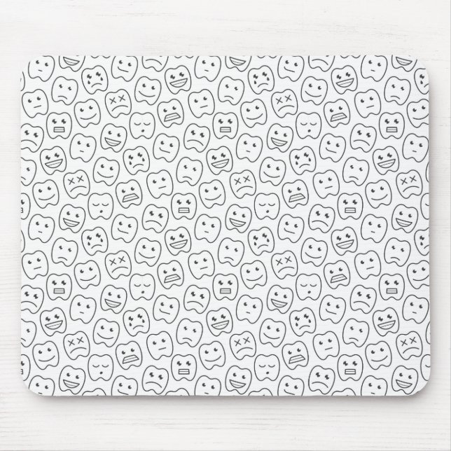 Happy Teeth Pattern Mouse Pad (Front)