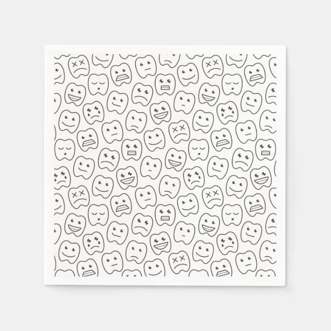 Happy Teeth Pattern Napkin (Front)