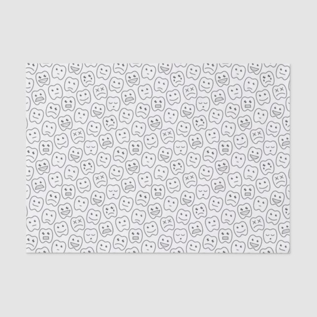 Happy Teeth Pattern Tissue Paper (Front)