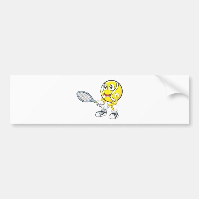 Happy Tennis Player Bumper Sticker (Front)