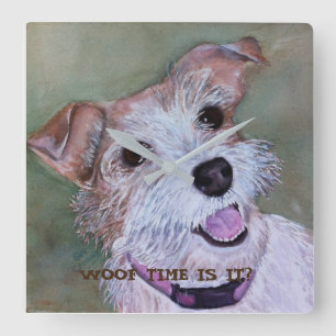 HAPPY TERRIER MIX   CLOCK