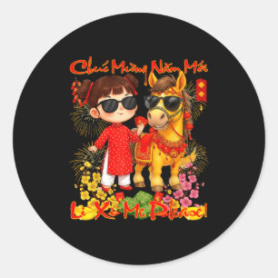 Happy Tet Chuc Mung Nam Moi 2026 Li Xi Me Please K Classic Round Sticker